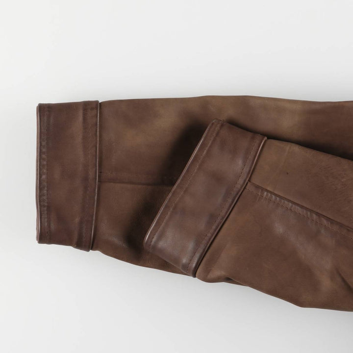 LENNOX Leather Car Coat Made in the UK Men's M size genuine leather brown type Vintage Second Hand