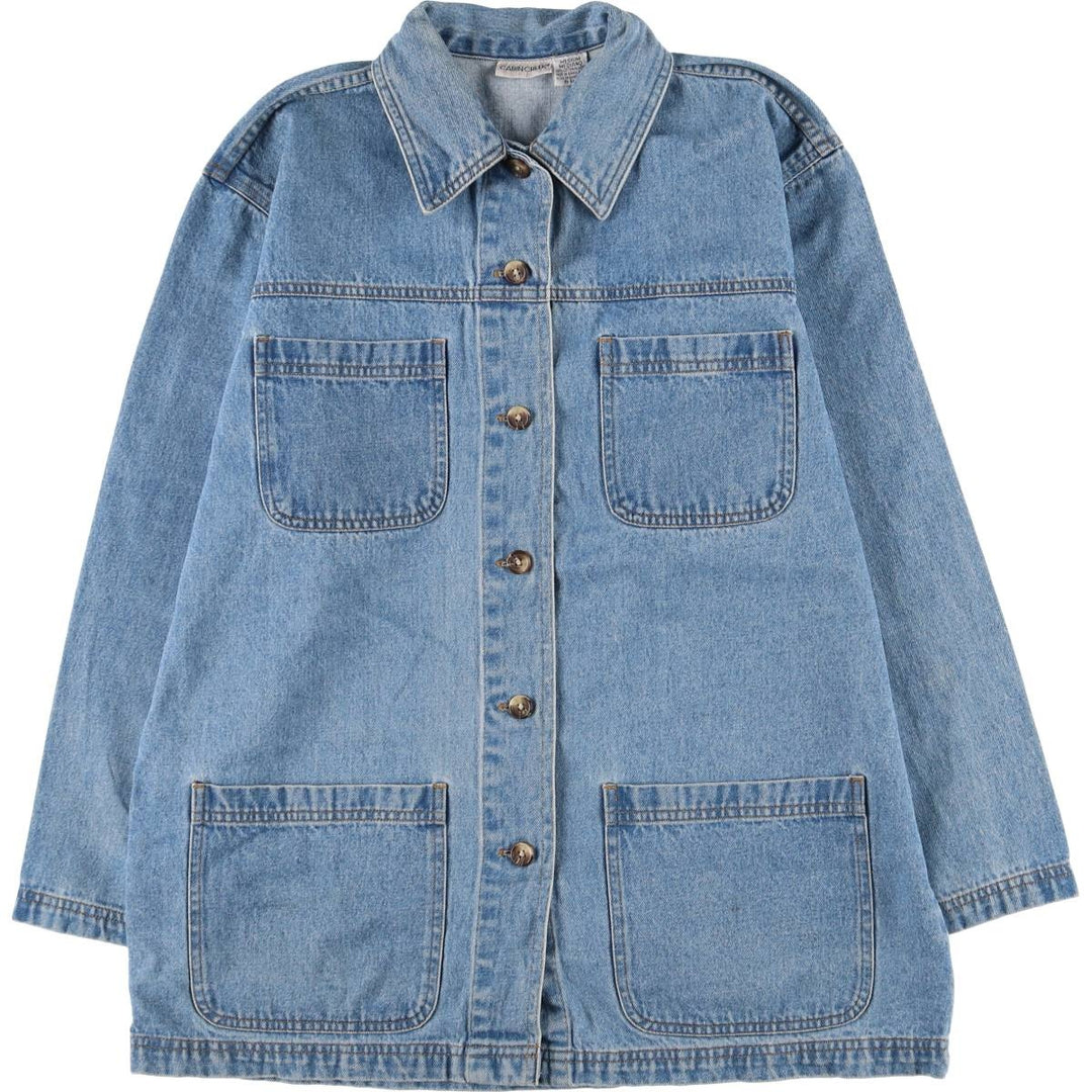 CABINCREEK Denim Coveralls Women's M size cotton Blue type light blue Vintage Second Hand