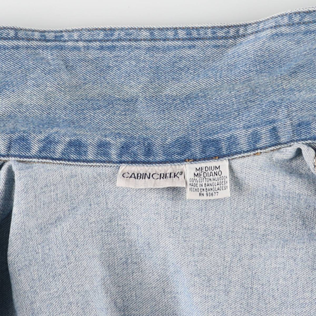 CABINCREEK Denim Coveralls Women's M size cotton Blue type light blue Vintage Second Hand