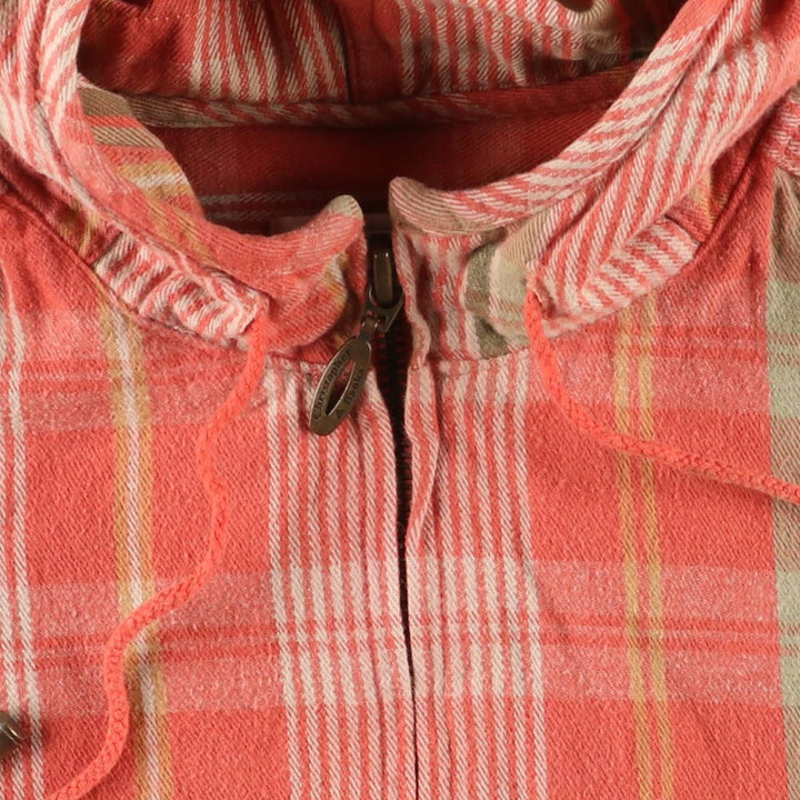 CHRISTOPHER＆BANKS Check Pattern Cotton Parka for Women, Size M cotton red type Vintage Second Hand