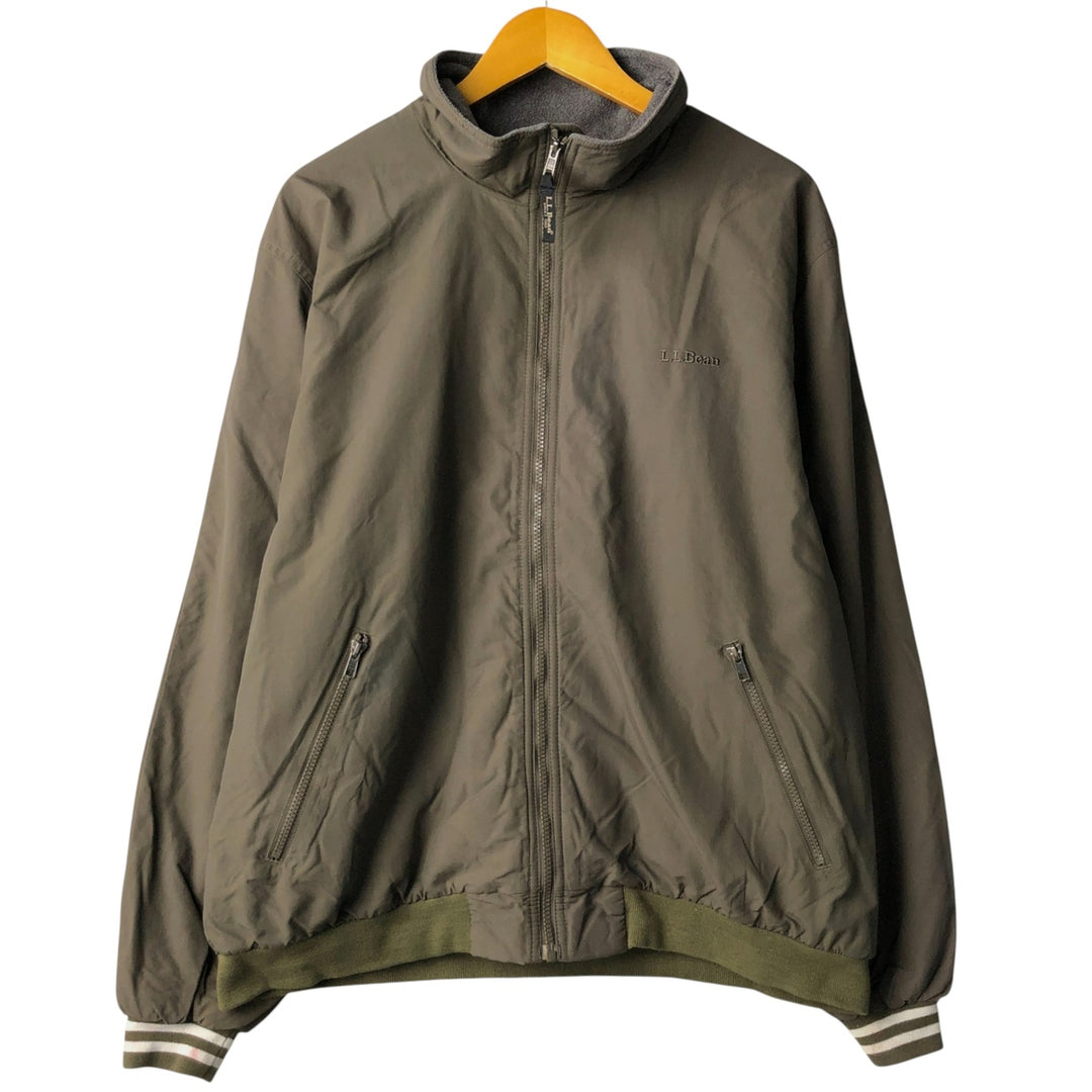 90s-00'S LLBean padded nylon blouson, men's size XL Nylon Khaki type Vintage Second Hand
