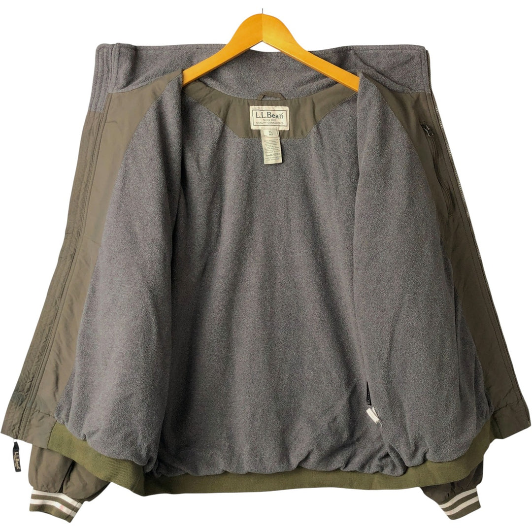 90s-00'S LLBean padded nylon blouson, men's size XL Nylon Khaki type Vintage Second Hand
