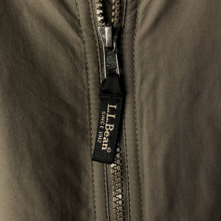 90s-00'S LLBean padded nylon blouson, men's size XL Nylon Khaki type Vintage Second Hand