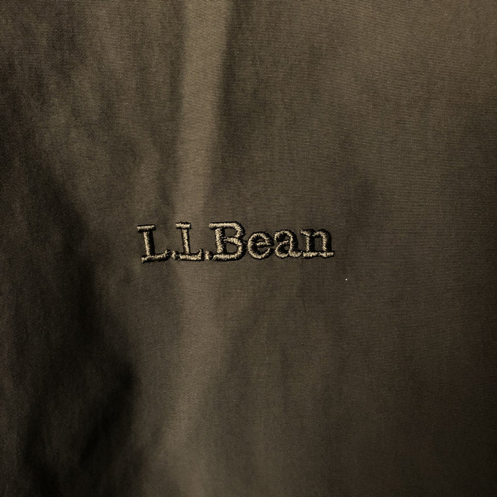 90s-00'S LLBean padded nylon blouson, men's size XL Nylon Khaki type Vintage Second Hand