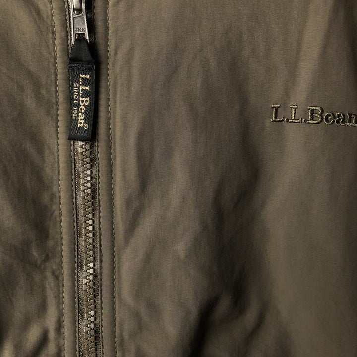 90s-00'S LLBean padded nylon blouson, men's size XL Nylon Khaki type Vintage Second Hand