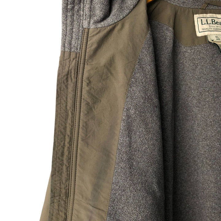 90s-00'S LLBean padded nylon blouson, men's size XL Nylon Khaki type Vintage Second Hand