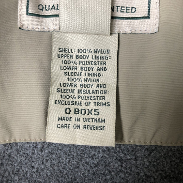 90'S LLBean padded puffer jacket, men's size L Nylon Khaki type sage green Vintage Second Hand