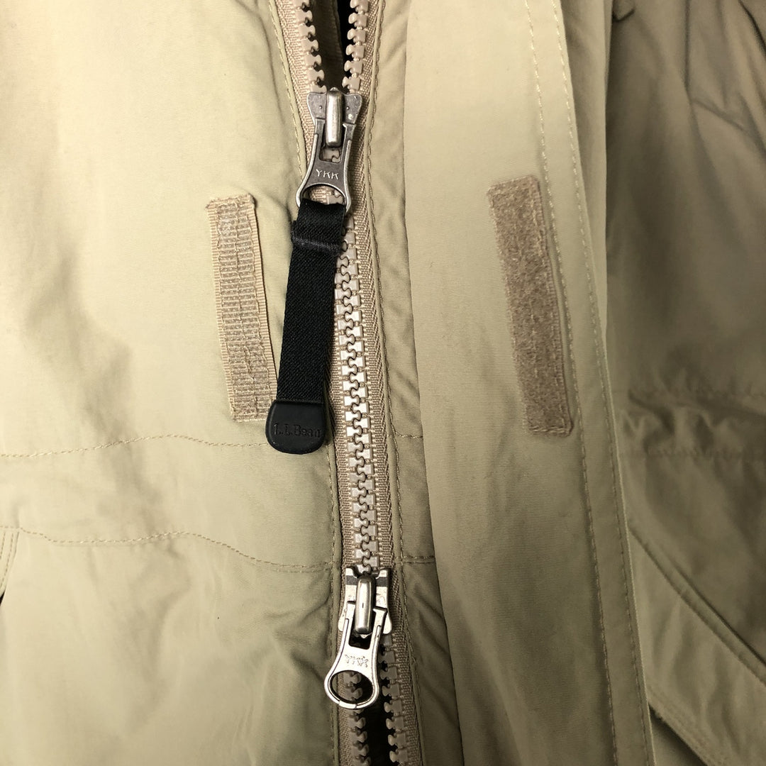 90'S LLBean padded puffer jacket, men's size L Nylon Khaki type sage green Vintage Second Hand