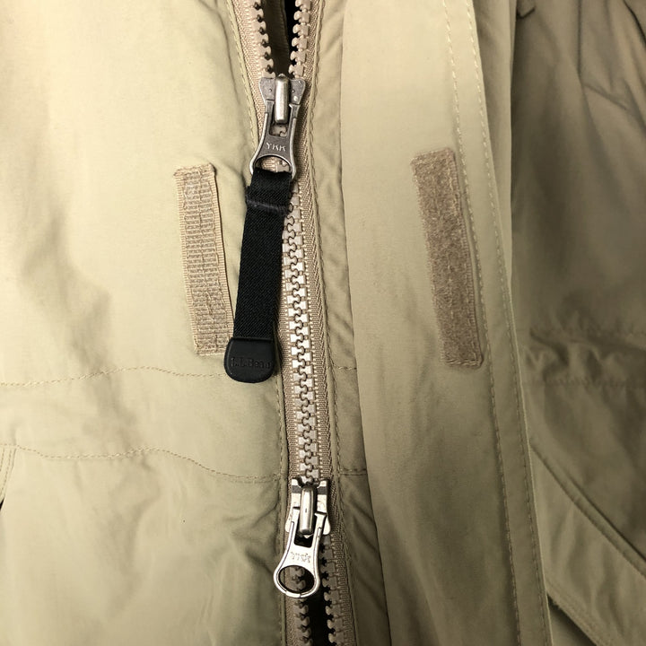 90'S LLBean padded puffer jacket, men's size L Nylon Khaki type sage green Vintage Second Hand