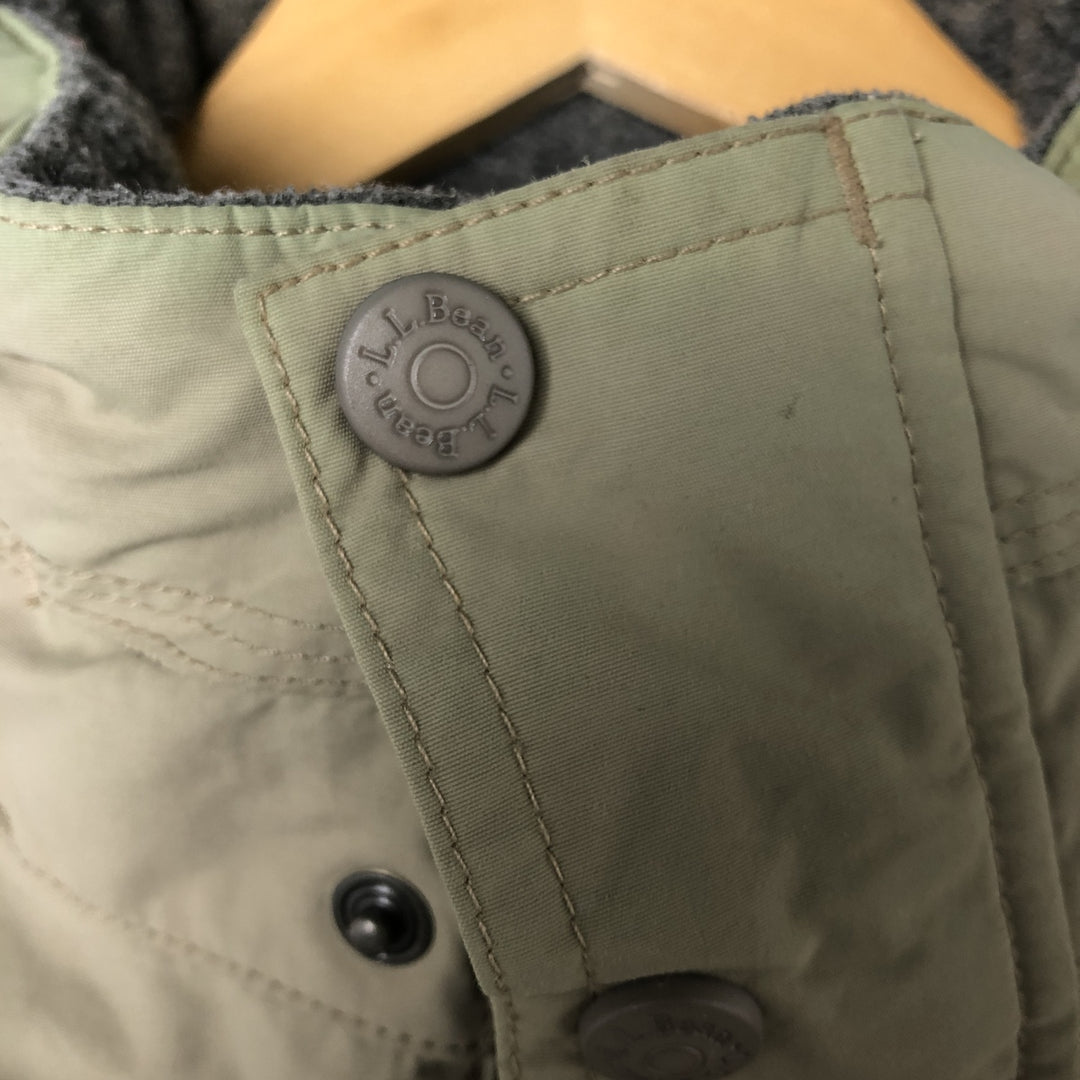 90'S LLBean padded puffer jacket, men's size L Nylon Khaki type sage green Vintage Second Hand
