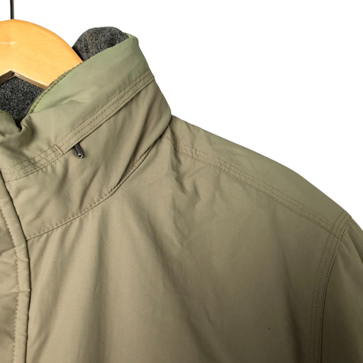90'S LLBean padded puffer jacket, men's size L Nylon Khaki type sage green Vintage Second Hand