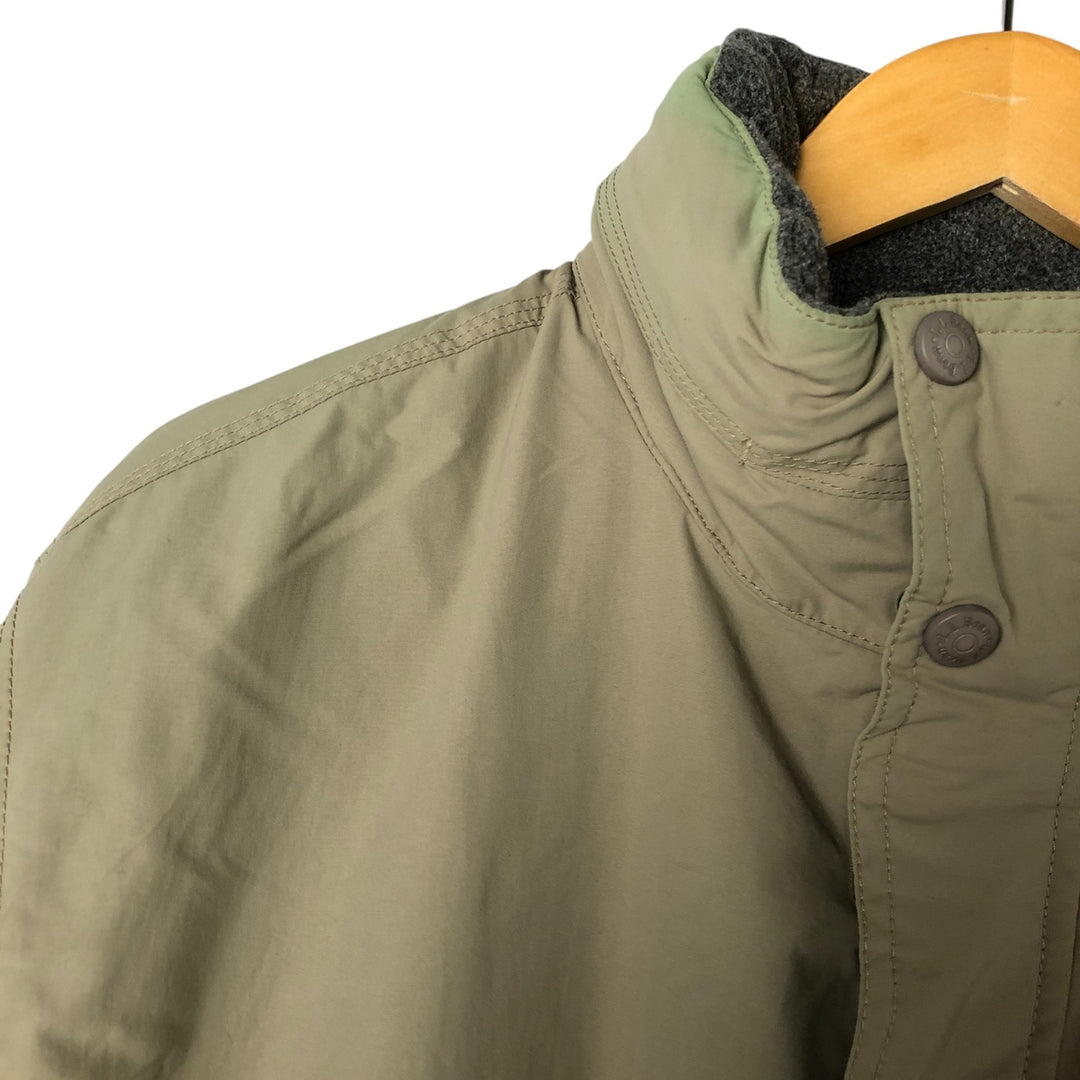90'S LLBean padded puffer jacket, men's size L Nylon Khaki type sage green Vintage Second Hand