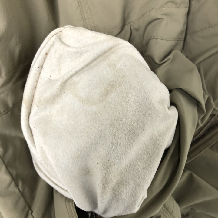 90'S LLBean padded puffer jacket, men's size L Nylon Khaki type sage green Vintage Second Hand