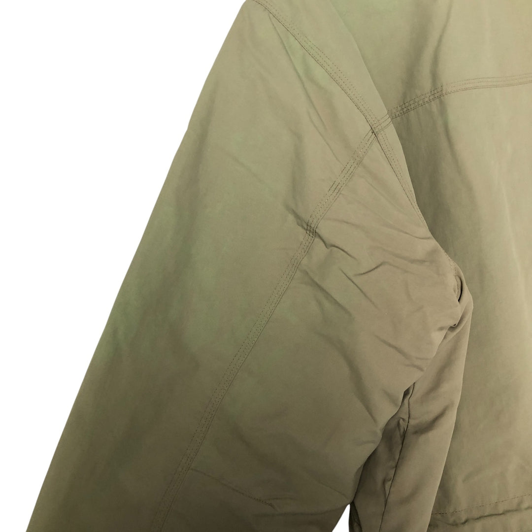 90'S LLBean padded puffer jacket, men's size L Nylon Khaki type sage green Vintage Second Hand