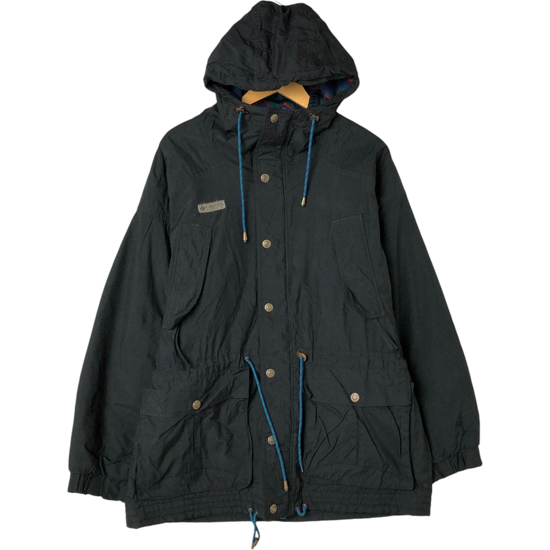90'S Columbia White Tag Padded Parka Puffer Jacket, Men's XL, Vintage Nylon black type Vintage Second Hand