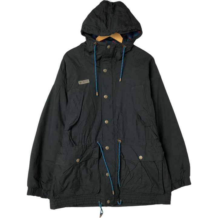 90'S Columbia White Tag Padded Parka Puffer Jacket, Men's XL, Vintage Nylon black type Vintage Second Hand