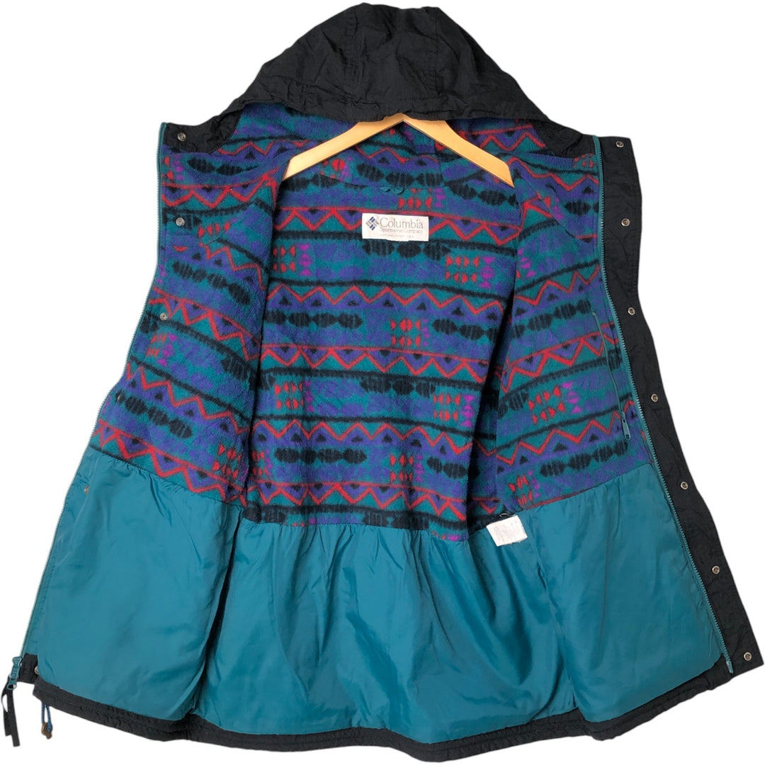 90'S Columbia White Tag Padded Parka Puffer Jacket, Men's XL, Vintage Nylon black type Vintage Second Hand