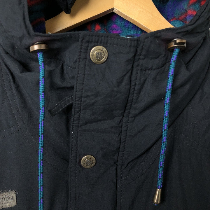 90'S Columbia White Tag Padded Parka Puffer Jacket, Men's XL, Vintage Nylon black type Vintage Second Hand