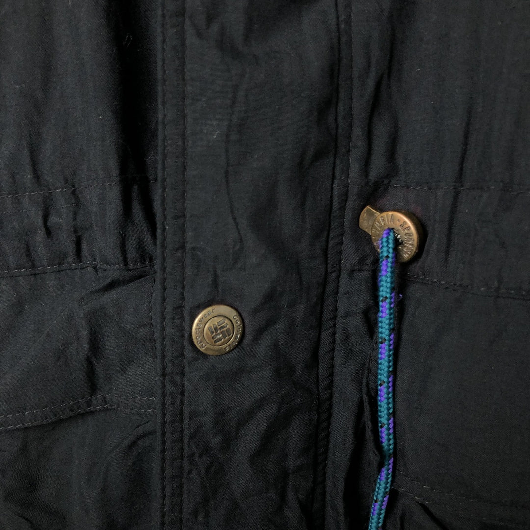 90'S Columbia White Tag Padded Parka Puffer Jacket, Men's XL, Vintage Nylon black type Vintage Second Hand