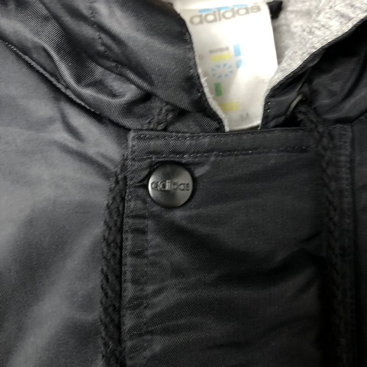 90s-00'S Adidas padded hoodie/puffer jacket, men's size M polyester black type Vintage Second Hand