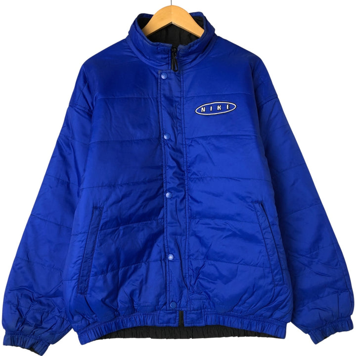 90'S Nike reversible puffer jacket with back logo, men's size M, vintage Nylon blue type Vintage Second Hand