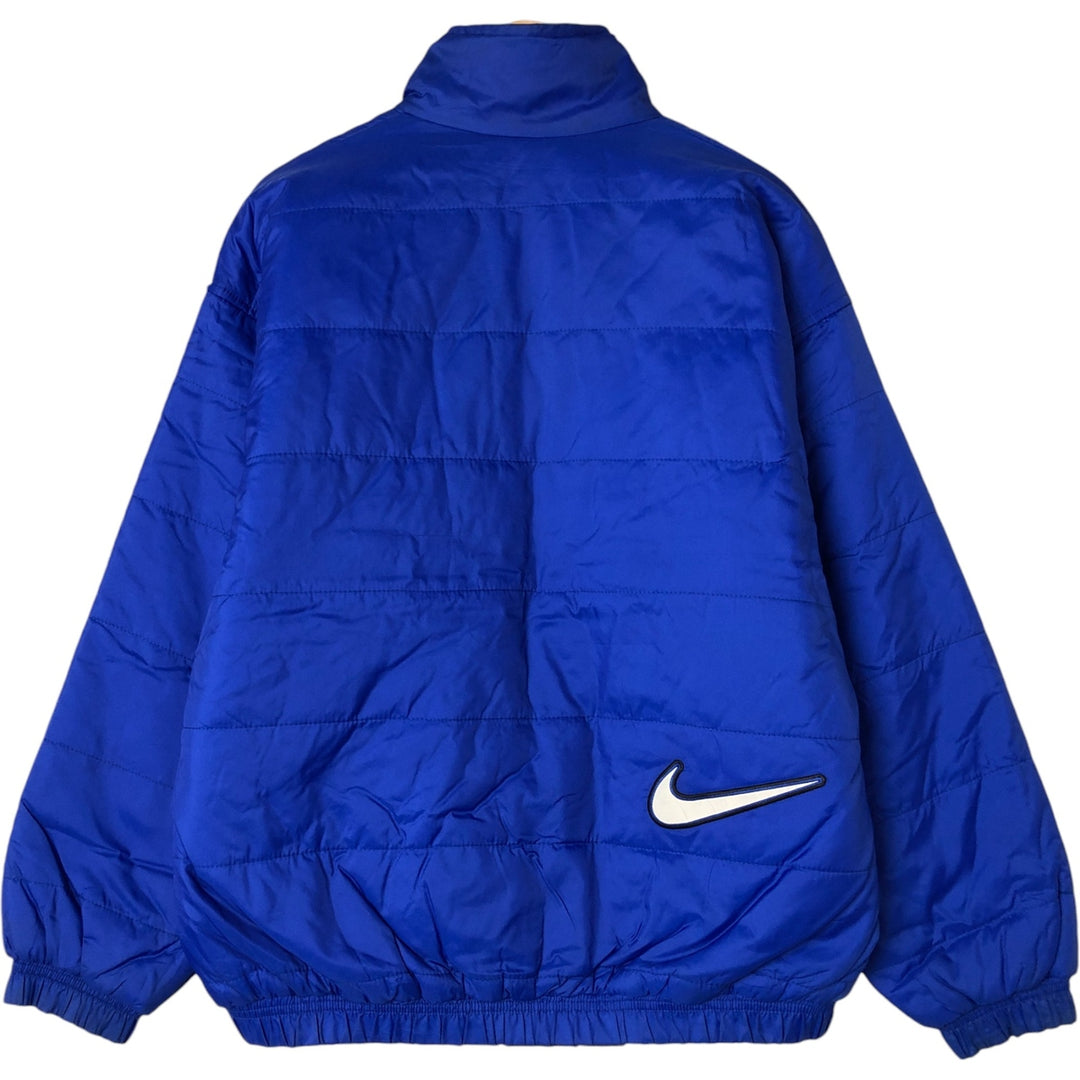 90'S Nike reversible puffer jacket with back logo, men's size M, vintage Nylon blue type Vintage Second Hand