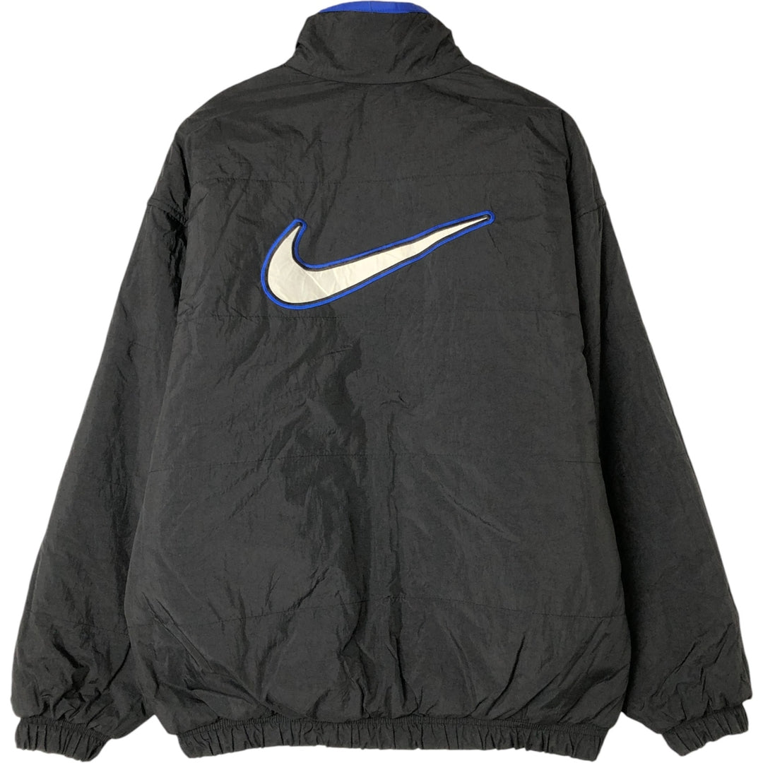 90'S Nike reversible puffer jacket with back logo, men's size M, vintage Nylon blue type Vintage Second Hand