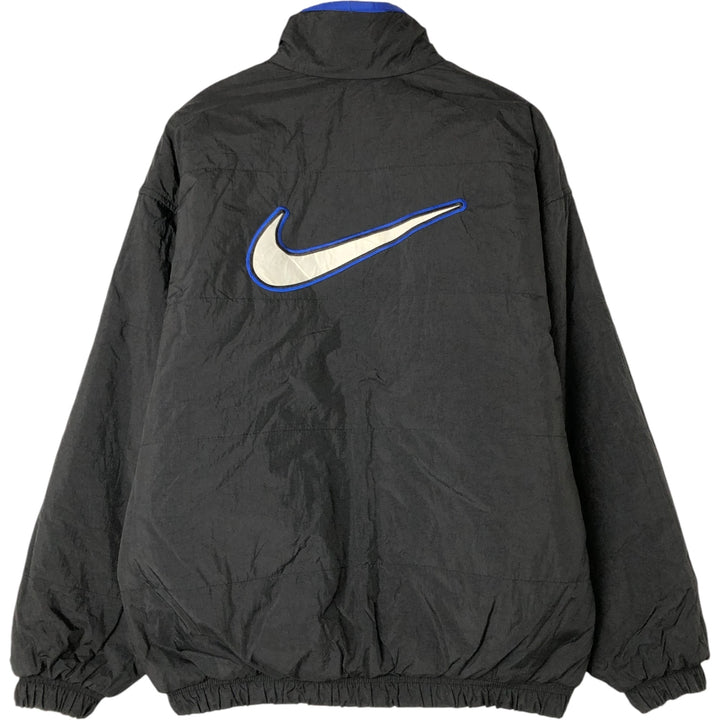 90'S Nike reversible puffer jacket with back logo, men's size M, vintage Nylon blue type Vintage Second Hand