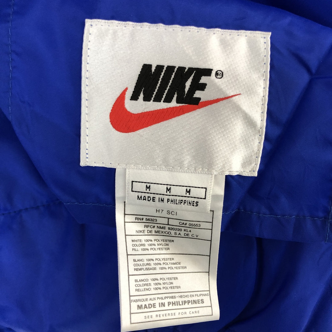 90'S Nike reversible puffer jacket with back logo, men's size M, vintage Nylon blue type Vintage Second Hand
