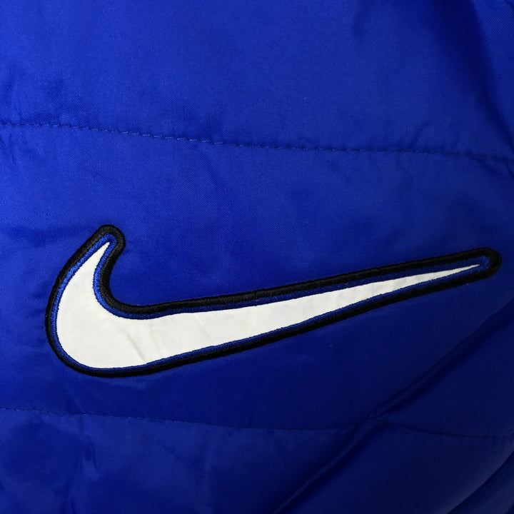 90'S Nike reversible puffer jacket with back logo, men's size M, vintage Nylon blue type Vintage Second Hand