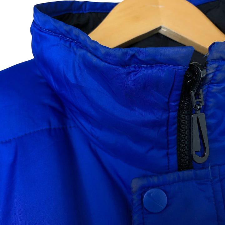 90'S Nike reversible puffer jacket with back logo, men's size M, vintage Nylon blue type Vintage Second Hand