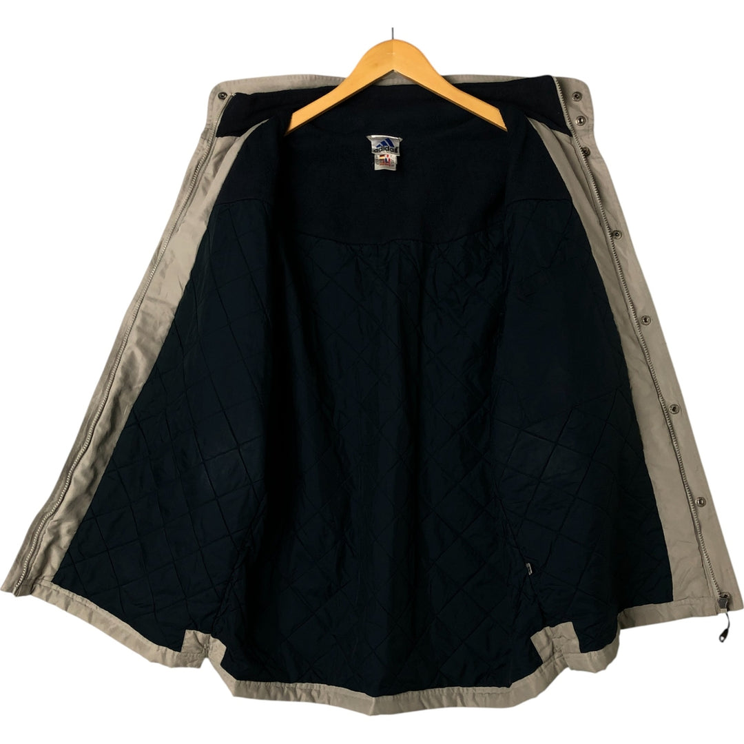 Vintage 90'S Adidas padded puffer jacket, size L, men's polyester Beige type Vintage Second Hand