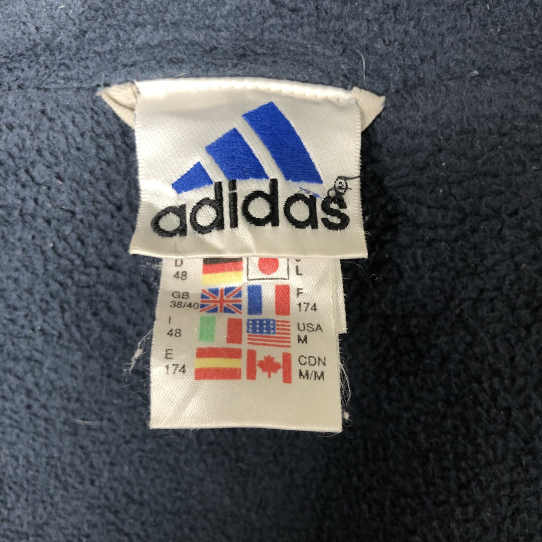 Vintage 90'S Adidas padded puffer jacket, size L, men's polyester Beige type Vintage Second Hand