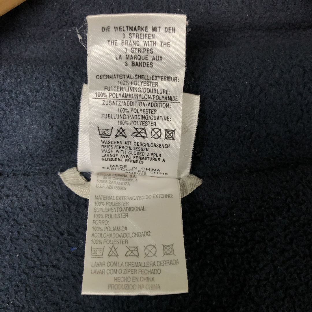 Vintage 90'S Adidas padded puffer jacket, size L, men's polyester Beige type Vintage Second Hand