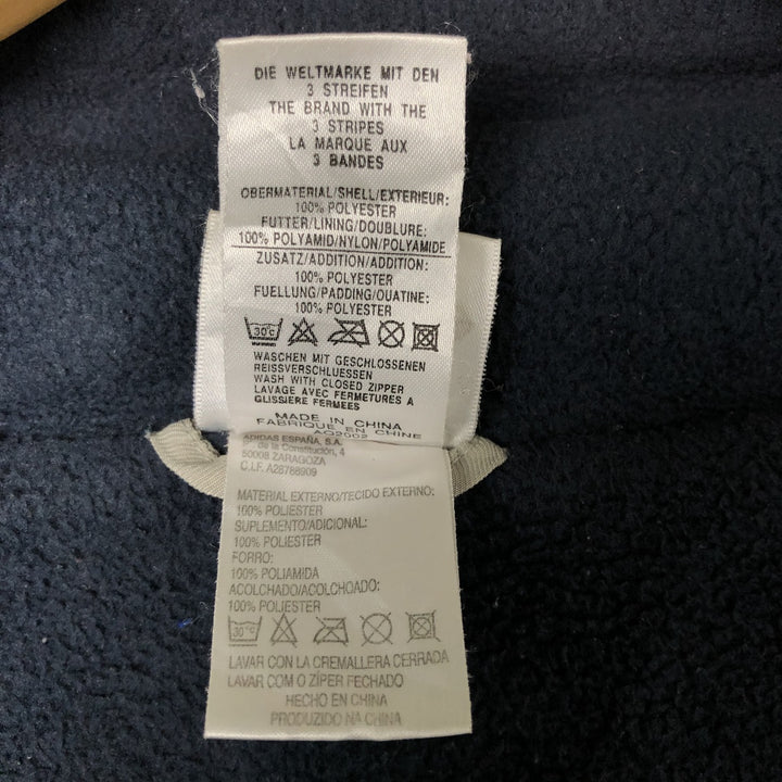 Vintage 90'S Adidas padded puffer jacket, size L, men's polyester Beige type Vintage Second Hand