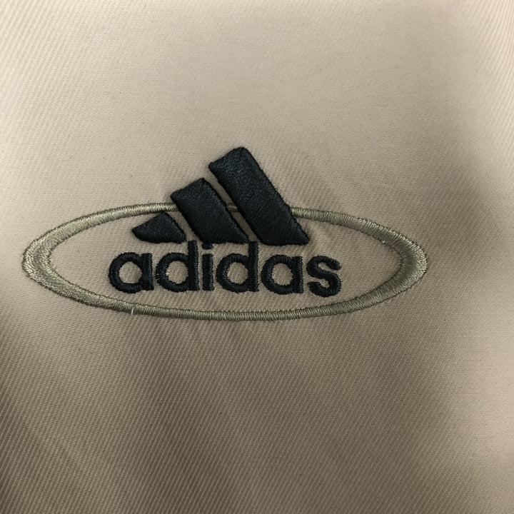 Vintage 90'S Adidas padded puffer jacket, size L, men's polyester Beige type Vintage Second Hand