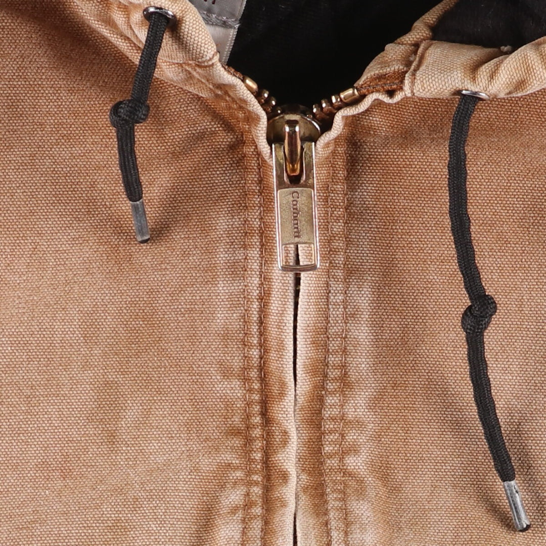 00'S Carhartt Active Jacket Duck Full Zip Hoodie Men's XXL cotton Beige type Vintage Second Hand