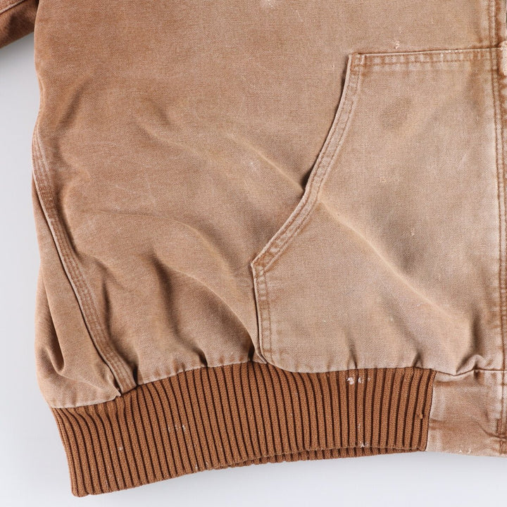 00'S Carhartt Active Jacket Duck Full Zip Hoodie Men's XXL cotton Beige type Vintage Second Hand