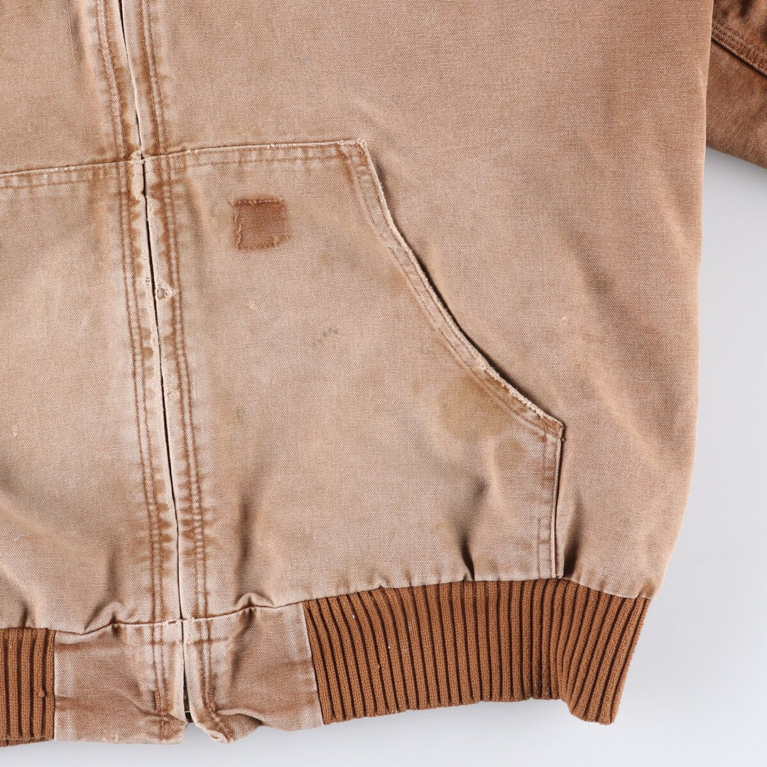 00'S Carhartt Active Jacket Duck Full Zip Hoodie Men's XXL cotton Beige type Vintage Second Hand