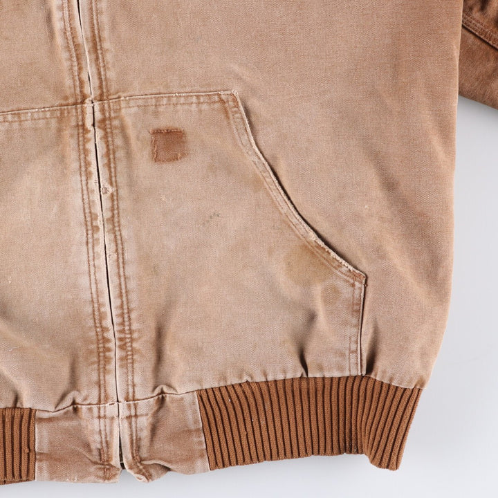 00'S Carhartt Active Jacket Duck Full Zip Hoodie Men's XXL cotton Beige type Vintage Second Hand