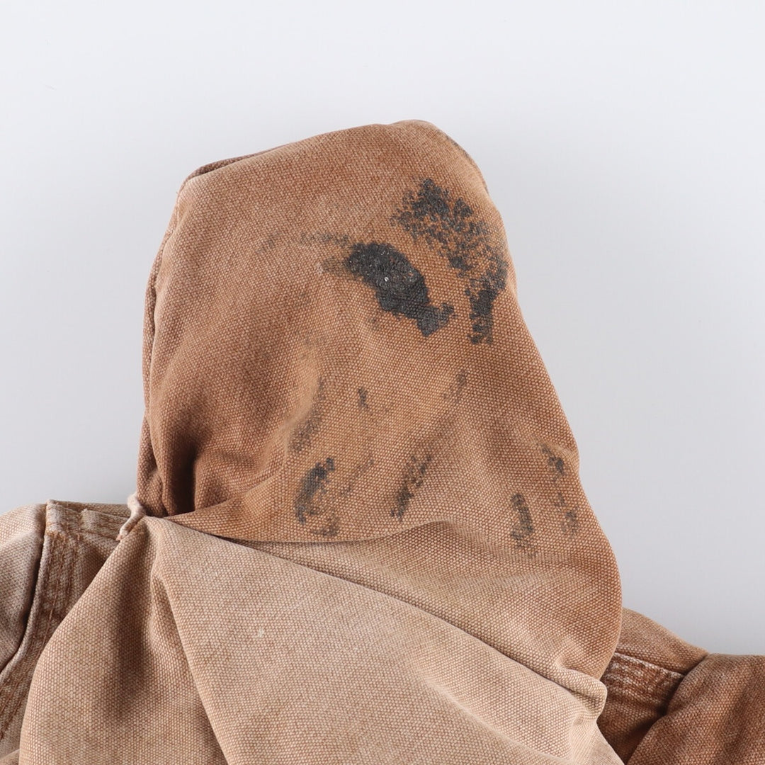 00'S Carhartt Active Jacket Duck Full Zip Hoodie Men's XXL cotton Beige type Vintage Second Hand