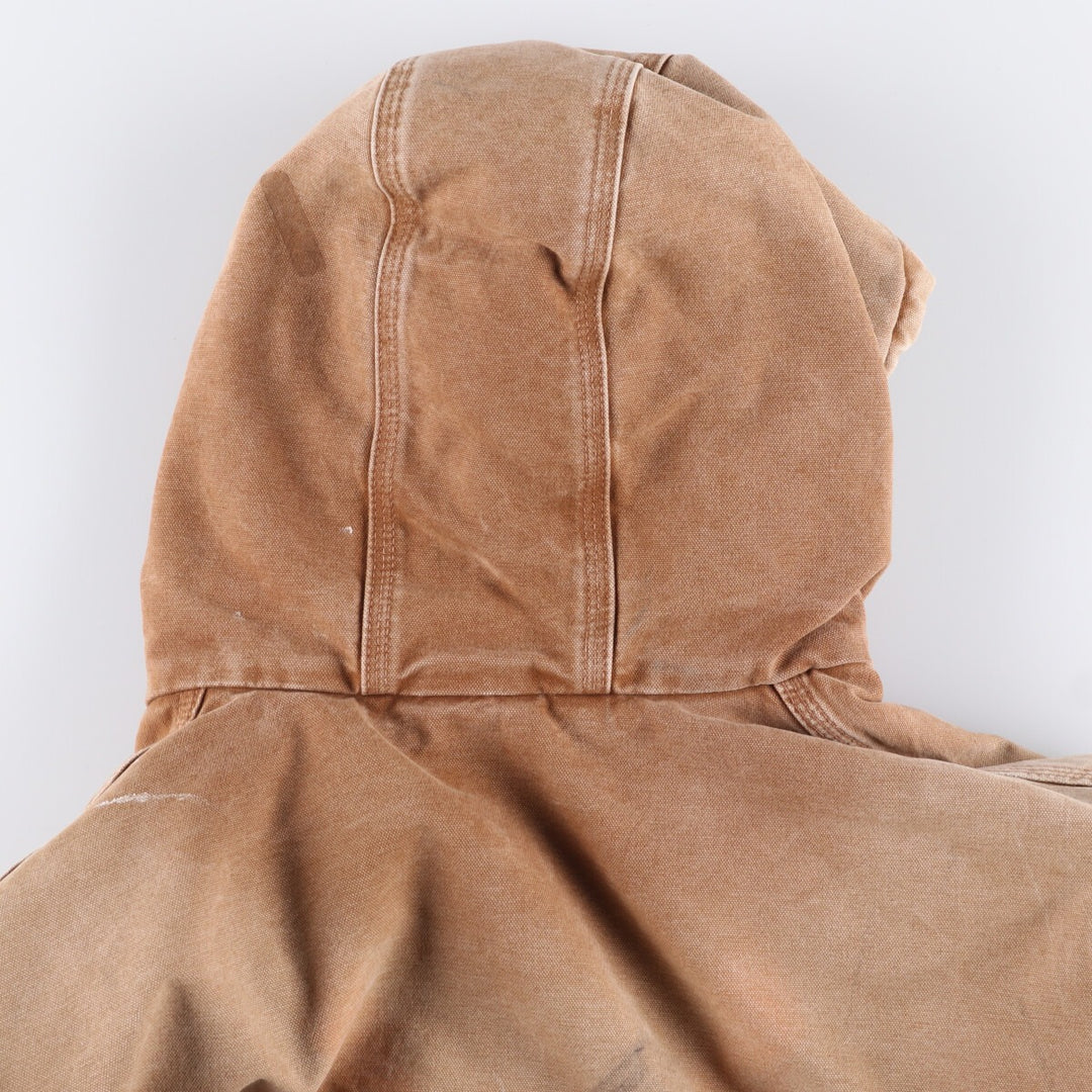 00'S Carhartt Active Jacket Duck Full Zip Hoodie Men's XXL cotton Beige type Vintage Second Hand