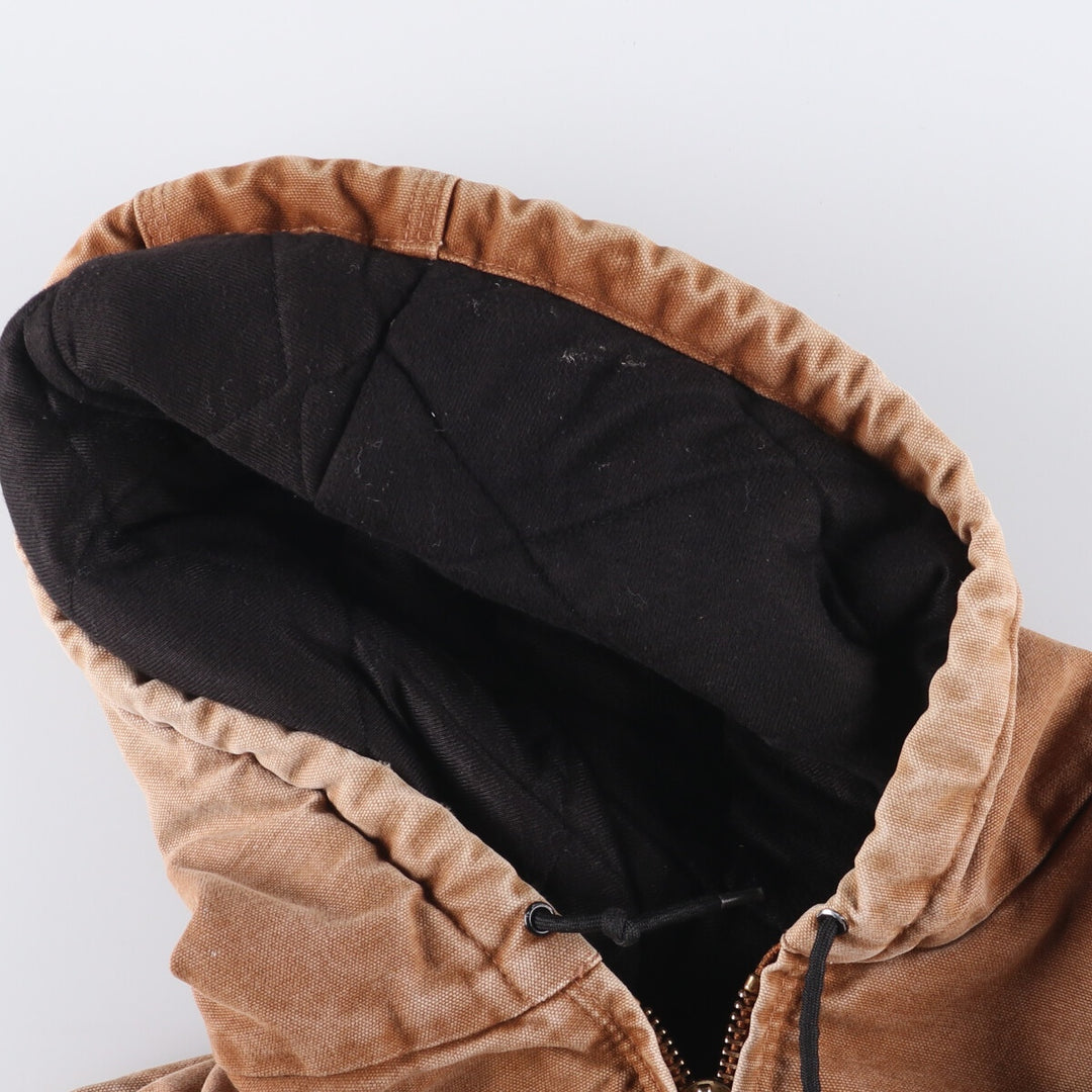 00'S Carhartt Active Jacket Duck Full Zip Hoodie Men's XXL cotton Beige type Vintage Second Hand