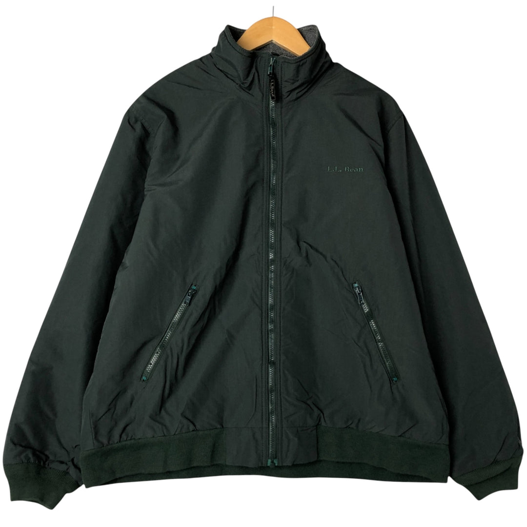 90s-00'S LLBean padded nylon blouson, men's size L Nylon Green type dark green Vintage Second Hand