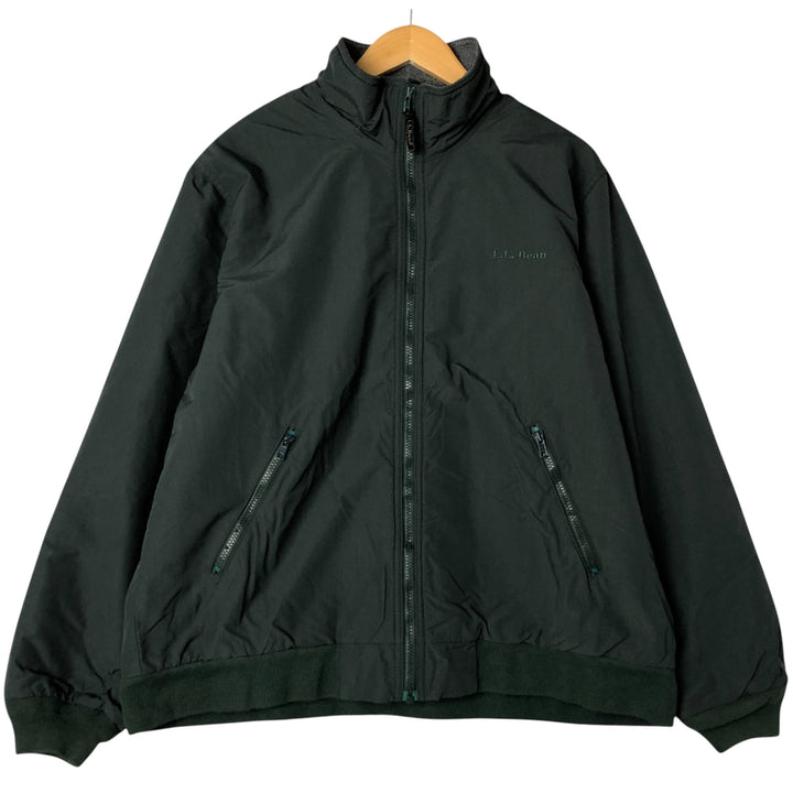 90s-00'S LLBean padded nylon blouson, men's size L Nylon Green type dark green Vintage Second Hand