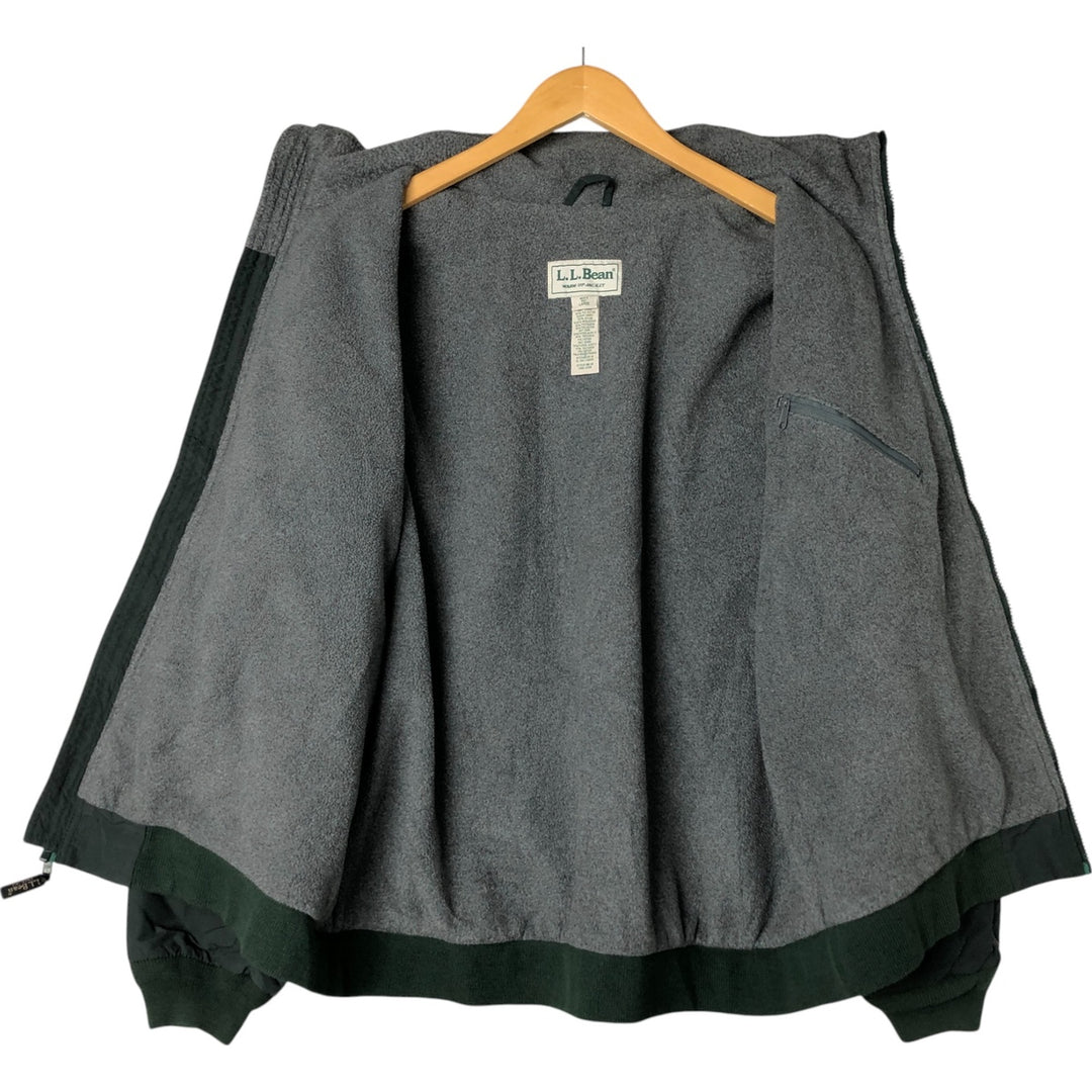 90s-00'S LLBean padded nylon blouson, men's size L Nylon Green type dark green Vintage Second Hand