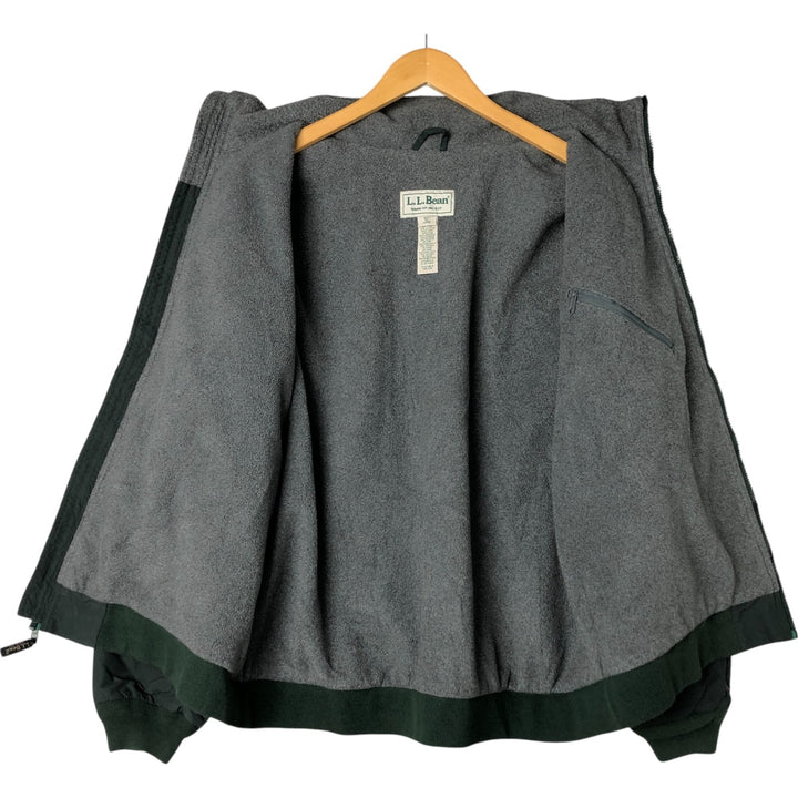 90s-00'S LLBean padded nylon blouson, men's size L Nylon Green type dark green Vintage Second Hand