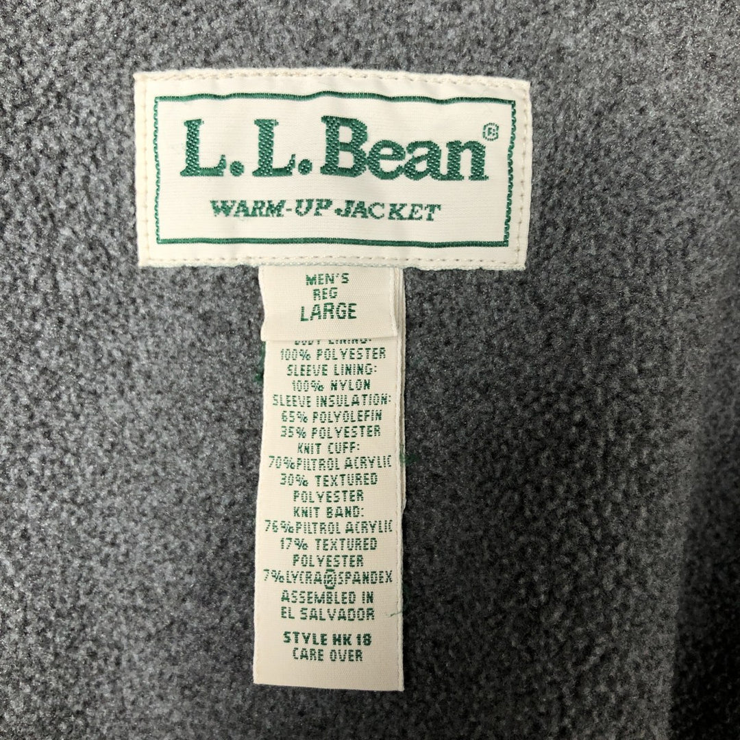 90s-00'S LLBean padded nylon blouson, men's size L Nylon Green type dark green Vintage Second Hand