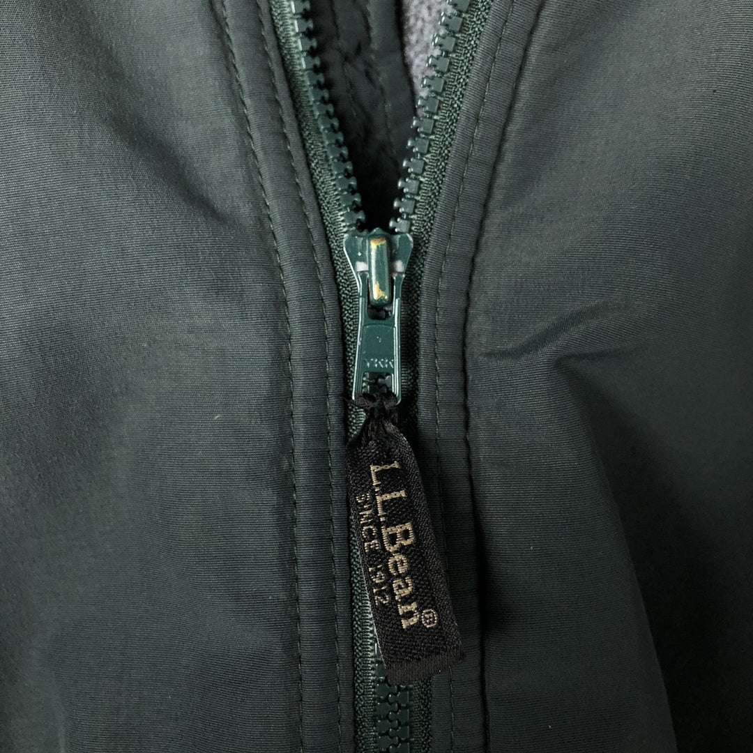 90s-00'S LLBean padded nylon blouson, men's size L Nylon Green type dark green Vintage Second Hand