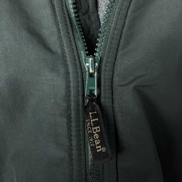 90s-00'S LLBean padded nylon blouson, men's size L Nylon Green type dark green Vintage Second Hand